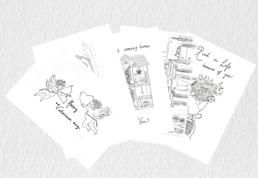 VDAY kaarten - zwart wit