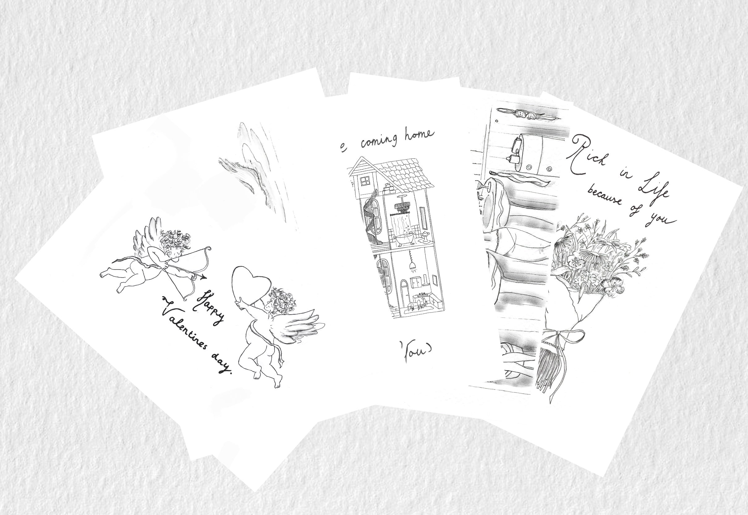 VDAY kaarten - zwart wit